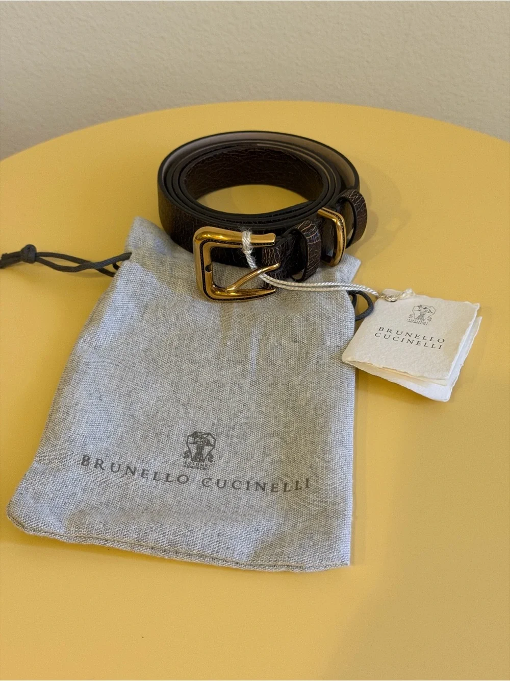 BRUNELLO CUCINELLI WOMENS LEATHER BELT